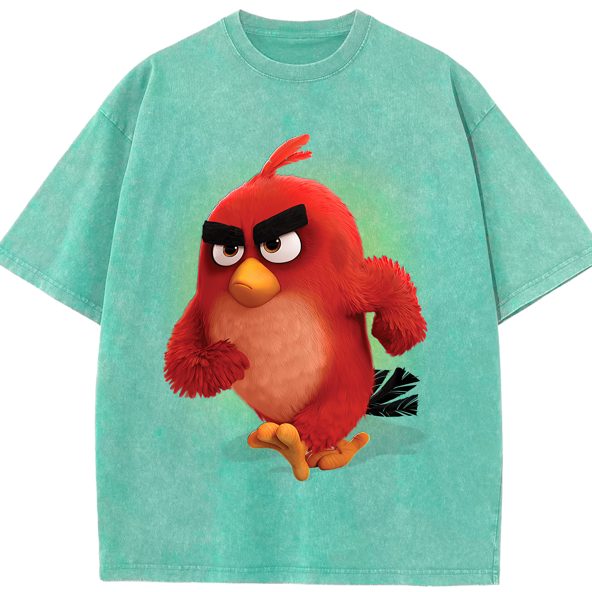 （画像用） Angry Birds アングリーバード 綿100% ヴィンテージ風 半袖Tシャツ（フロントプリント）